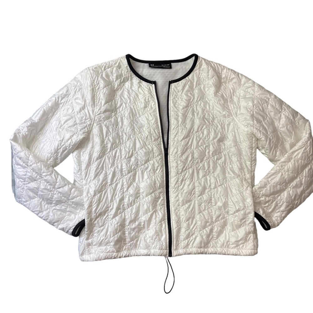 HELLY Hansen white jacket quilted white coat zip up drawstring puffer size XL